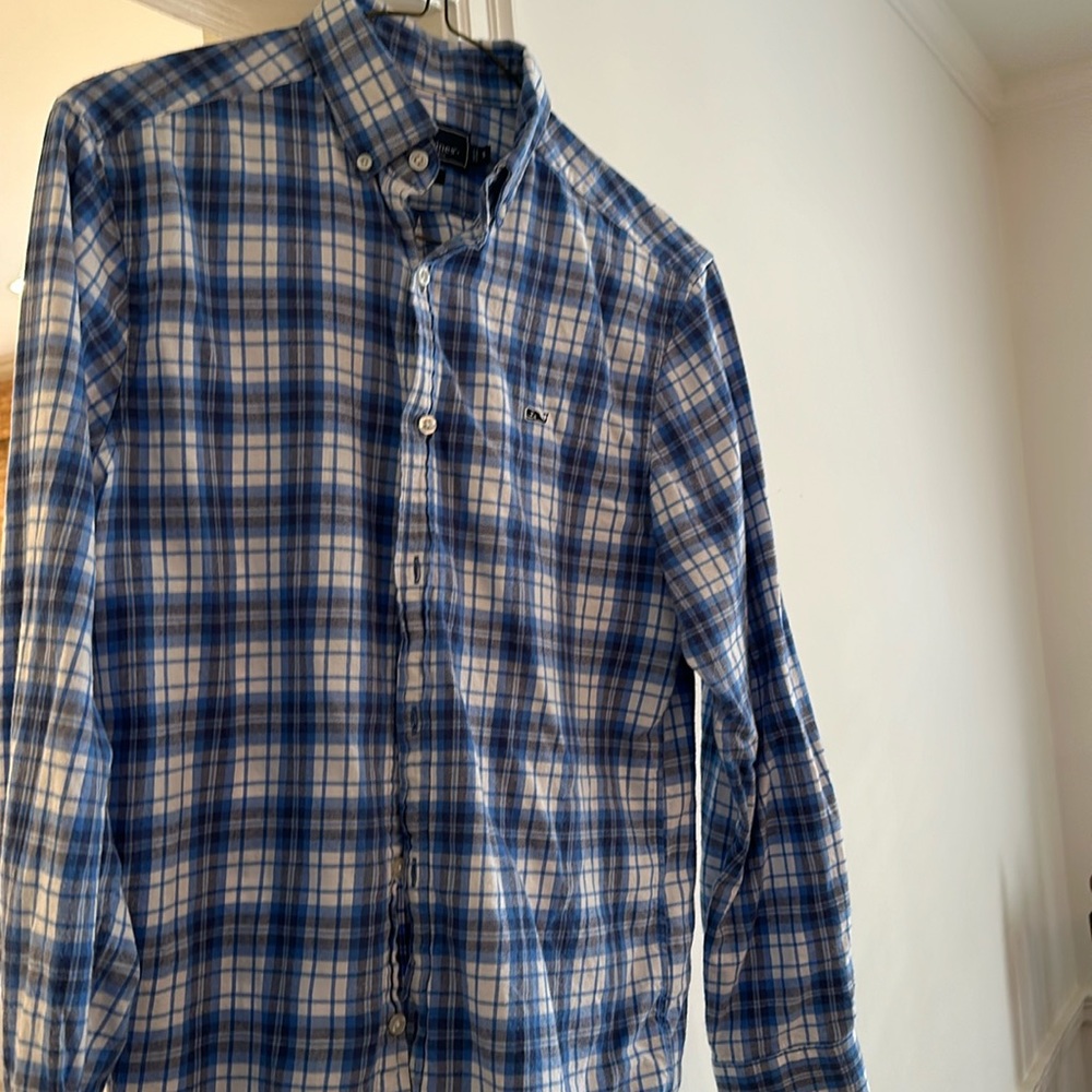 Vineyard Vines. Whale Shirt. Blue flannel. Like New.